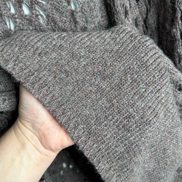 Eileen Fisher Woman Open Knit Cardigan Wool Mohair Blend Mocha Plus Size 2X - Picture 7 of 7